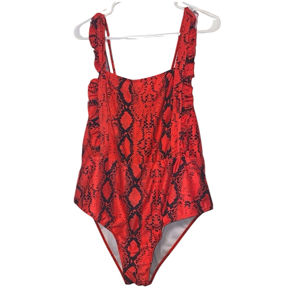 SHEIN Red Snakeskin Swimsuit - Picture 2 of 6